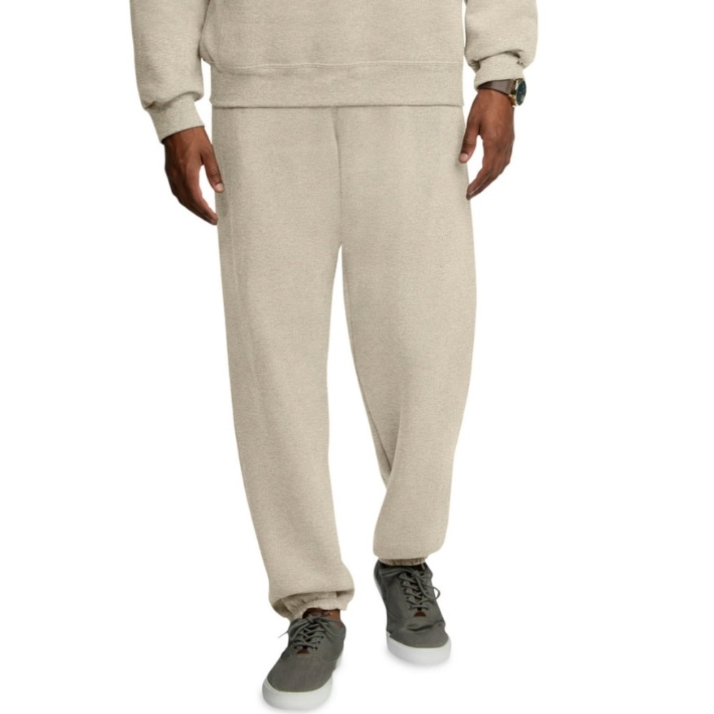 Fruit of the Loom Eversoft Fleece Elastic Bottom Sweatpants Khaki Heather M